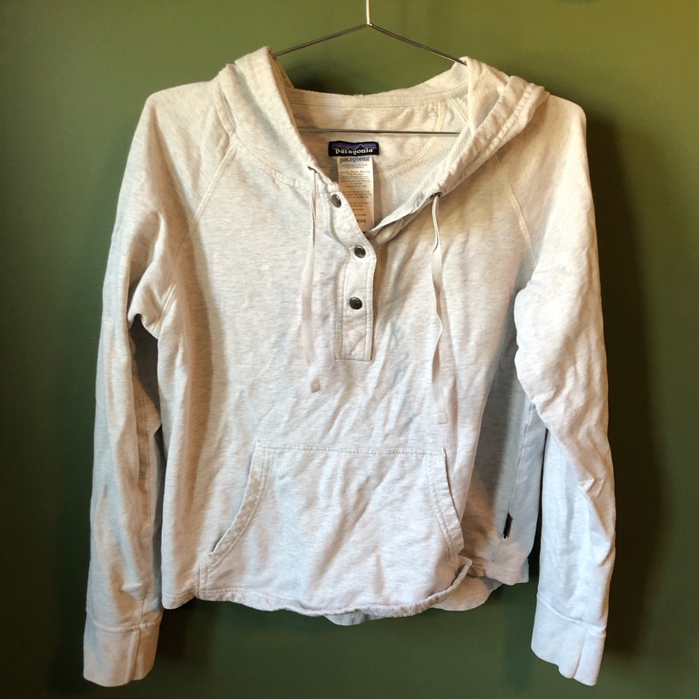 Patagonia Ahnya Organic Cotton Women's Hooded Sweatshirt Grey Size medium - Picture 2 of 4